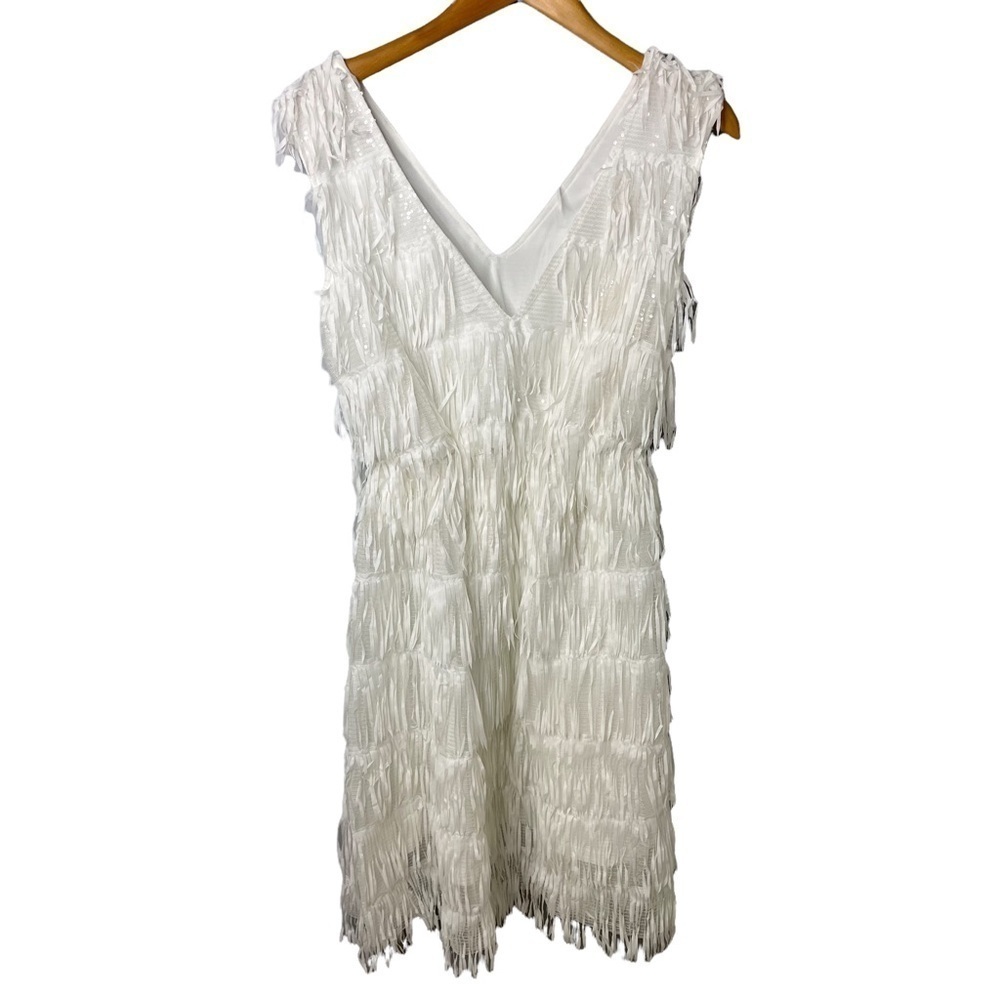 Southern Fried Chics Promise Forever Dress White Fringe Size Large Bride Country - Picture 3 of 7
